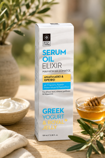 BodyFarm - Serum Oil για Μαλλιά και Σώμα με Γιαούρτι και Βασιλικό Πολτό