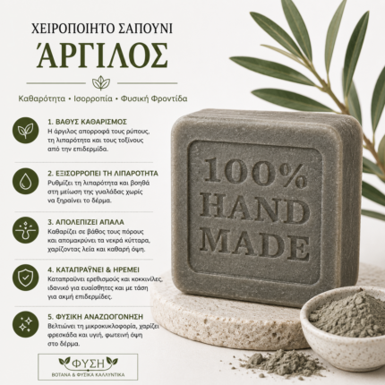 Χειροποίητο Σαπούνι με Άργιλο