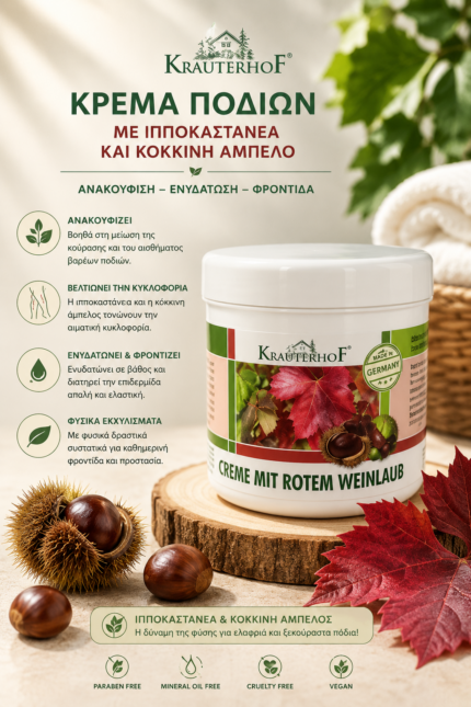 Krauterhof - Κρέμα Ποδιών με Ιπποκαστάνεα και κόκκινη άμπελο