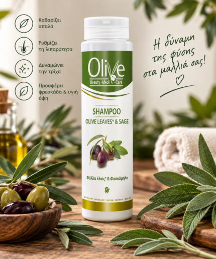 Olive - Σαμπουάν με Φύλλα Ελιάς και Φασκόμηλο