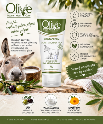 Olive - Κρέμα Χεριών με Ελιά και Γάλα Γαϊδούρας