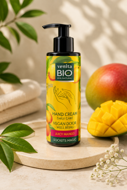 Φυτική Κρέμα Χεριών ΒΙΟ-95% Juicy Mango - Λειαντική